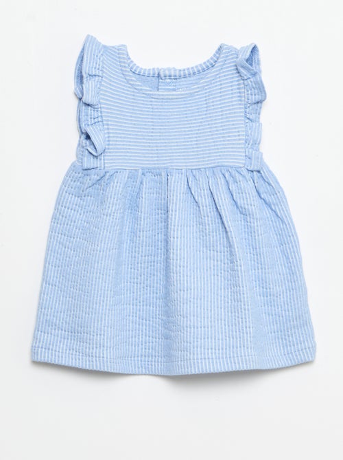 Robe à manches courtes en maille côtelée - Kiabi