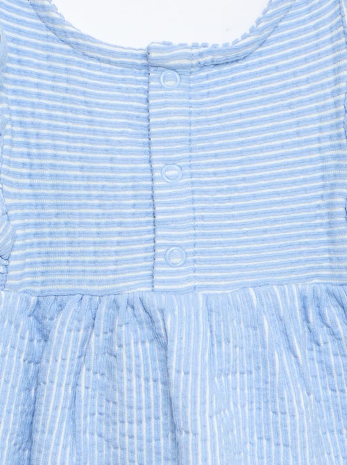 Robe à manches courtes en maille côtelée - Kiabi