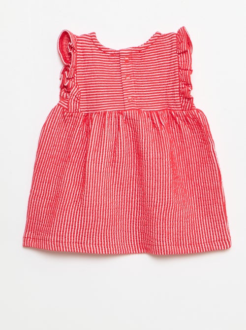 Robe à manches courtes en maille côtelée - Kiabi