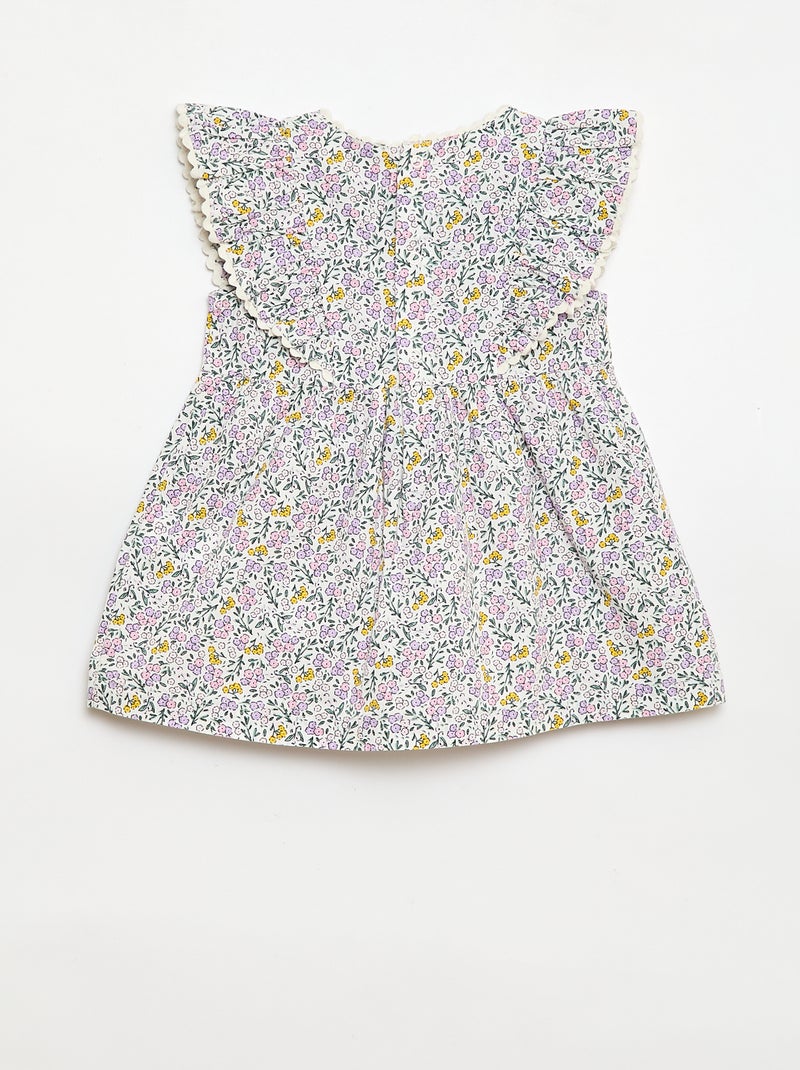 Robe à manches courtes et à volants Blanc - Kiabi