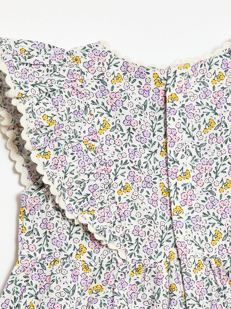 Robe à manches courtes et à volants Blanc - Kiabi