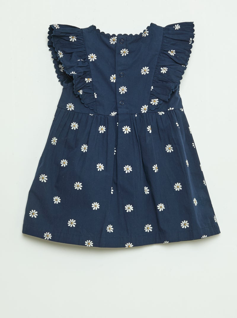 Robe à manches courtes et à volants Bleu - Kiabi