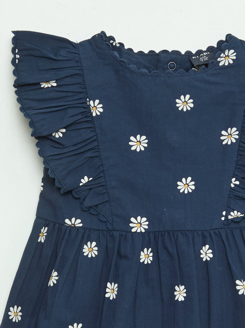 Robe à manches courtes et à volants Bleu - Kiabi