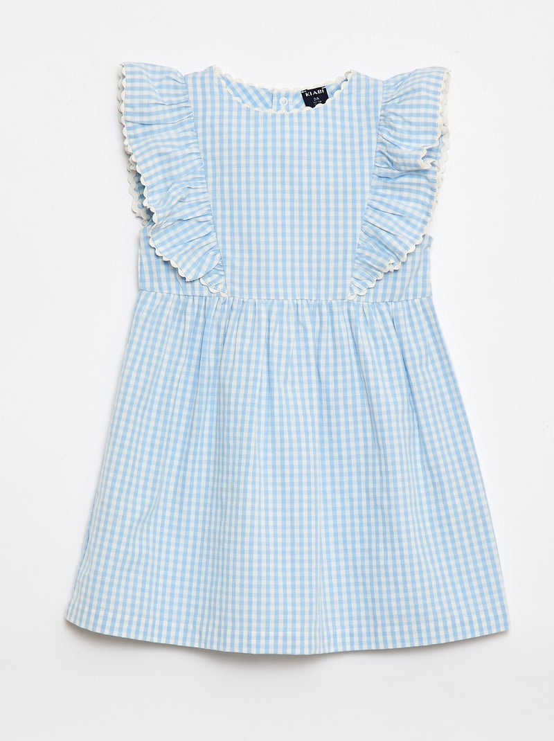 Robe à manches courtes et à volants Bleu - Kiabi