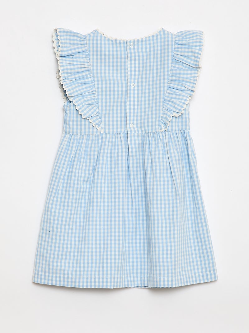 Robe à manches courtes et à volants Bleu - Kiabi