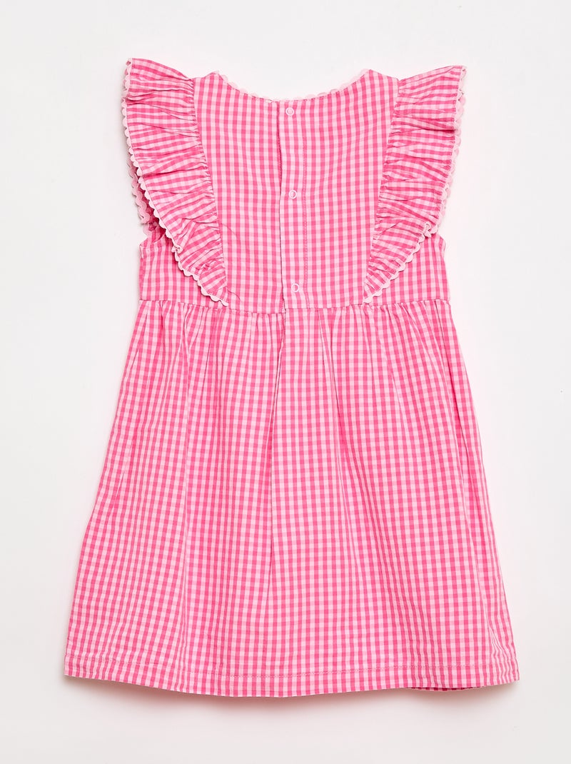 Robe à manches courtes et à volants Rose - Kiabi