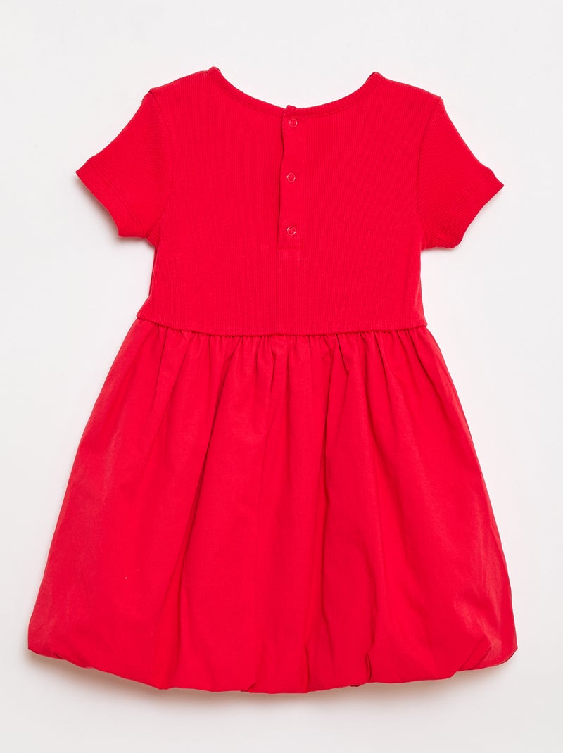 Robe à manches courtes forme boule Rouge - Kiabi