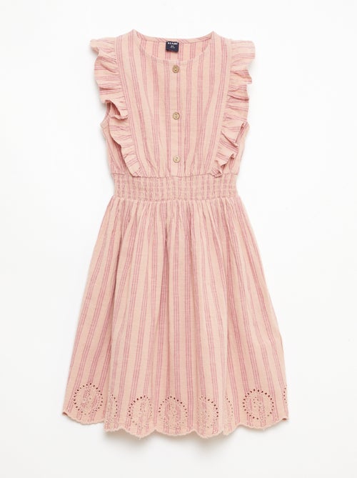 Robe à rayures en lin et coton - Kiabi