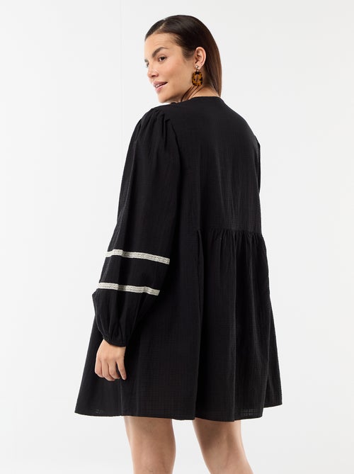 Robe ample de maternité avec broderies - Kiabi