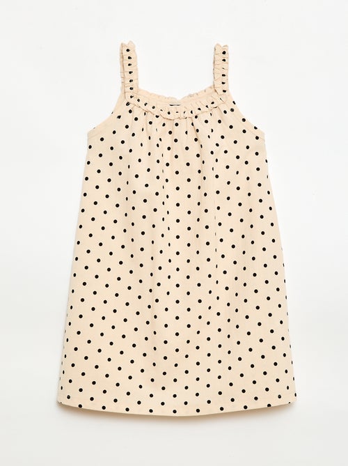 Robe avec bretelles et col volanté - Kiabi