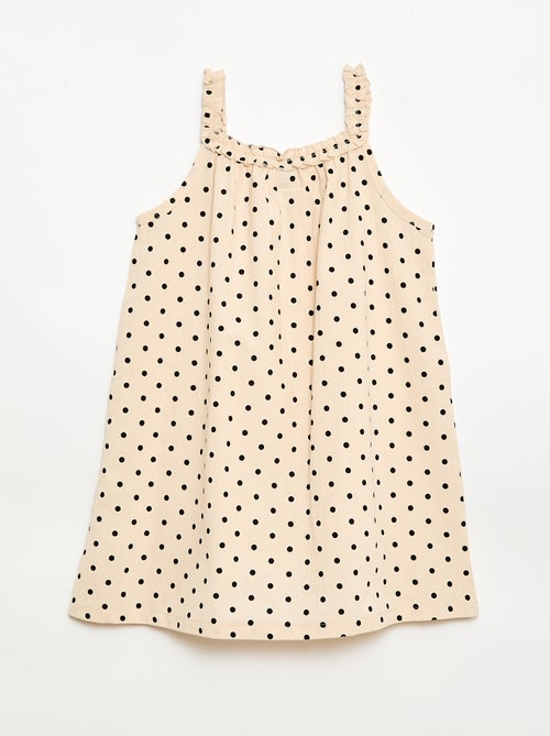 Robe avec bretelles et col volanté - Kiabi