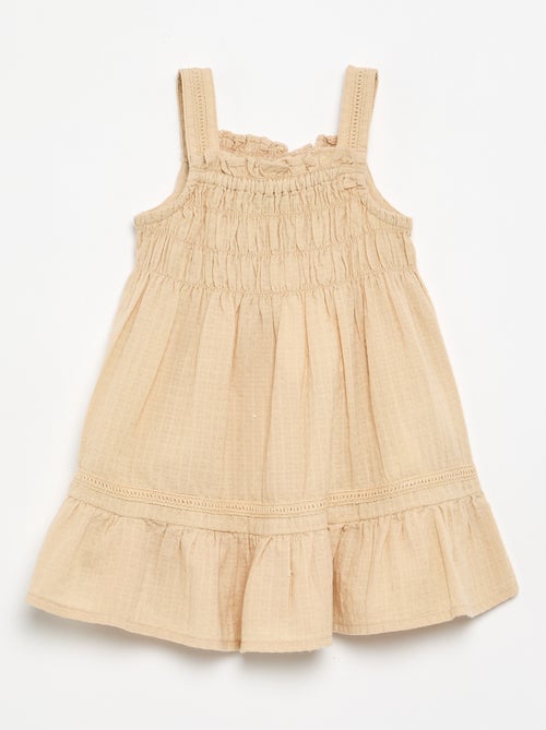 Robe avec bretelles volantées et élastiquées - Kiabi