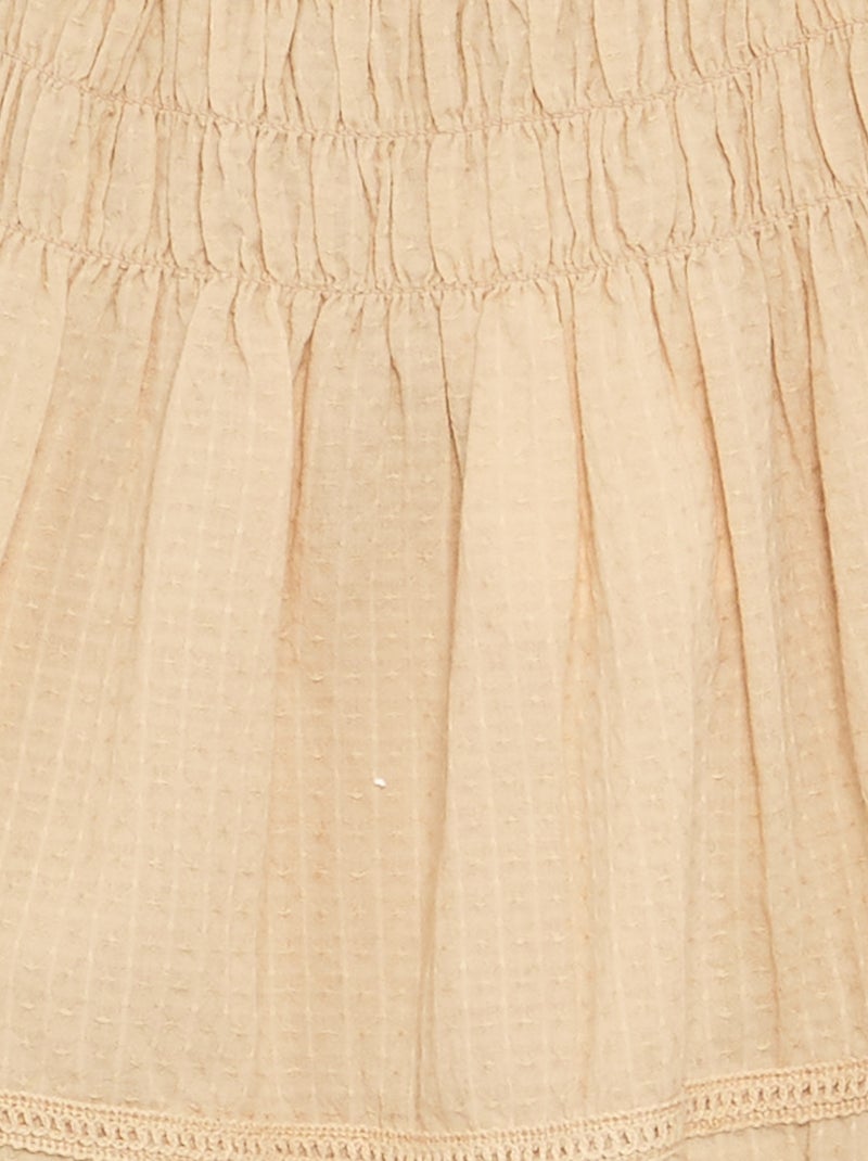 Robe avec bretelles volantées et élastiquées Beige - Kiabi