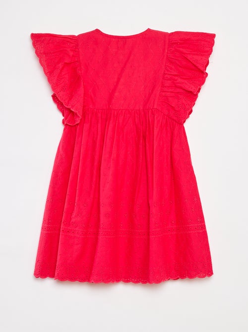 Robe avec broderies all over et volants aux emmanchures - Kiabi