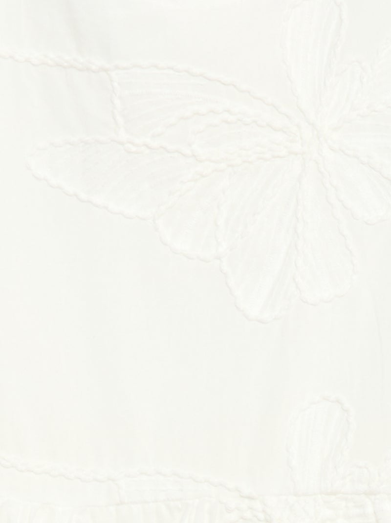 Robe avec broderies fleurs fantaisies Blanc - Kiabi