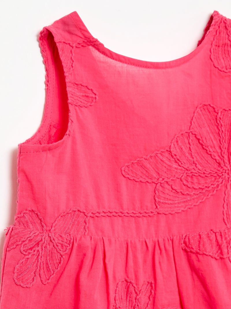 Robe avec broderies fleurs Rose - Kiabi