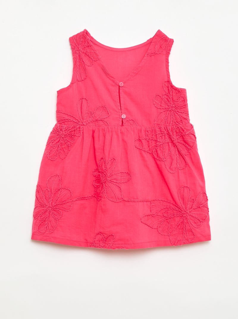 Robe avec broderies fleurs Rose - Kiabi