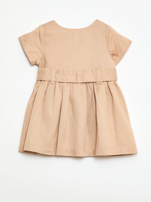 Robe avec manches courtes et ceinture à nouer - Kiabi