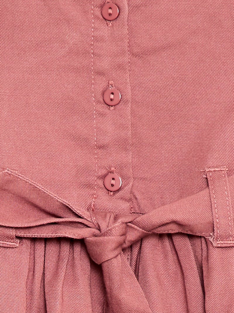 Robe avec manches courtes et ceinture à nouer Rose - Kiabi