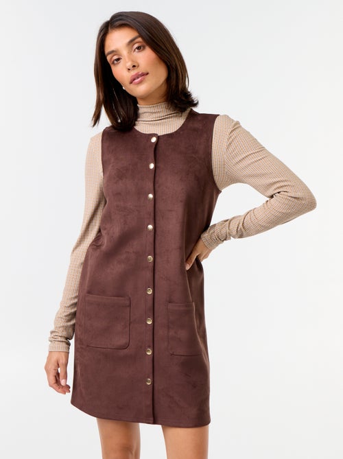 Robe chasuble en matière douce - Kiabi