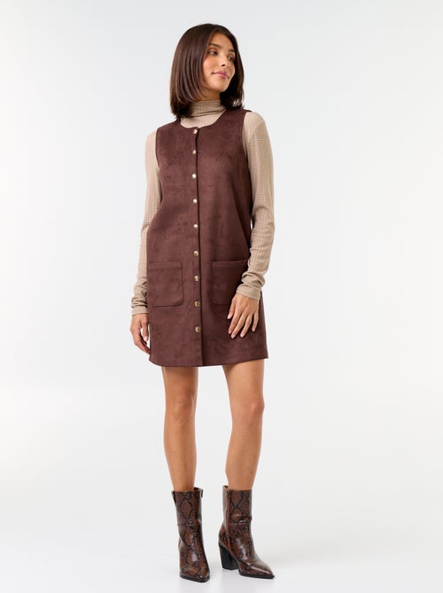 Robe chasuble en matière douce - Kiabi