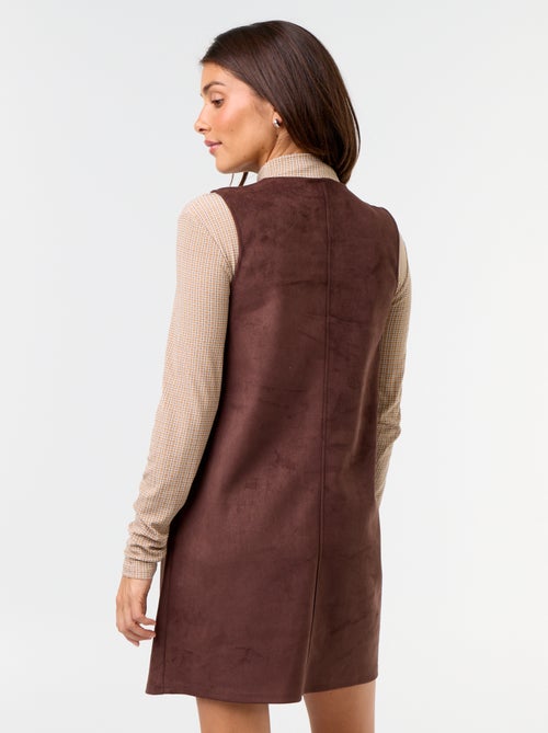 Robe chasuble en matière douce - Kiabi
