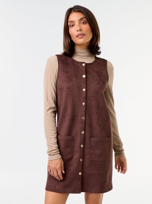 Robe chasuble en matière douce - Kiabi