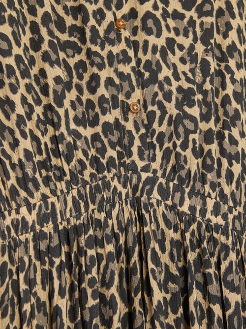 Robe chemise longue léopard - collection facile à enfiler - Kiabi