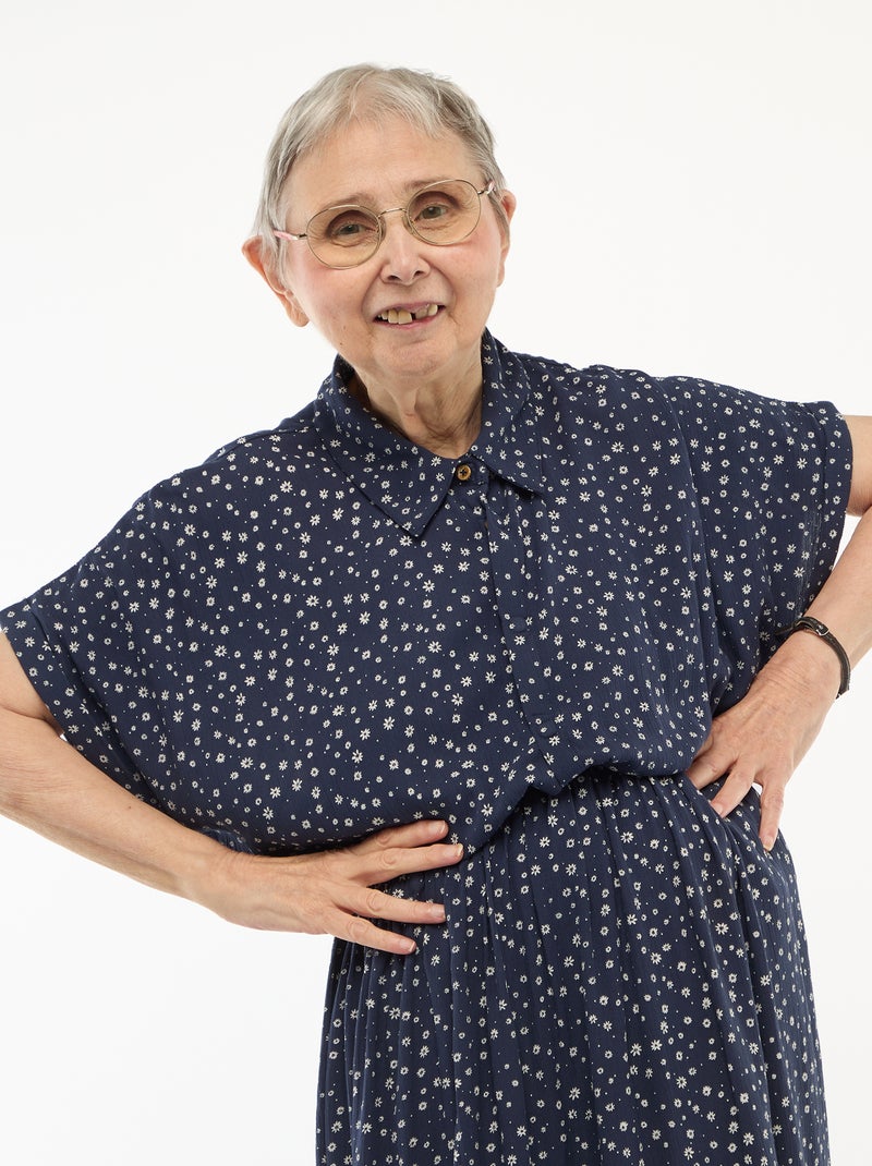 Robe chemise longue léopard - So Easy Bleu - Kiabi