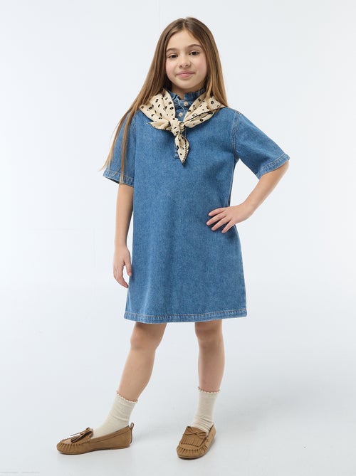 Robe col mao en jean - Kiabi