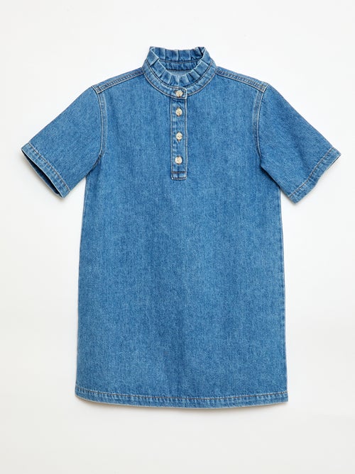 Robe col mao en jean - Kiabi