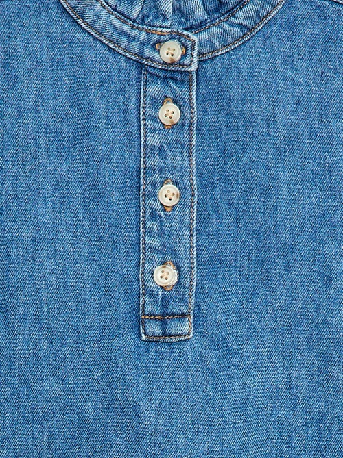 Robe col mao en jean - Kiabi