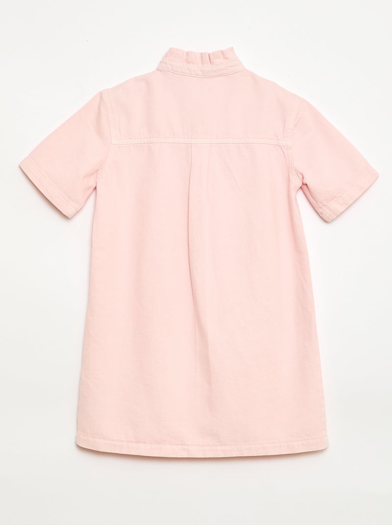 Robe col mao en jean Rose - Kiabi