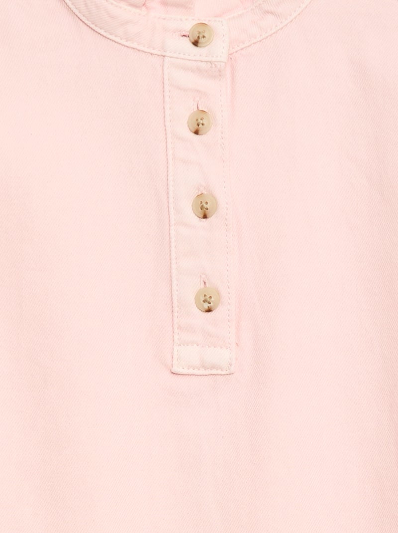 Robe col mao en jean Rose - Kiabi