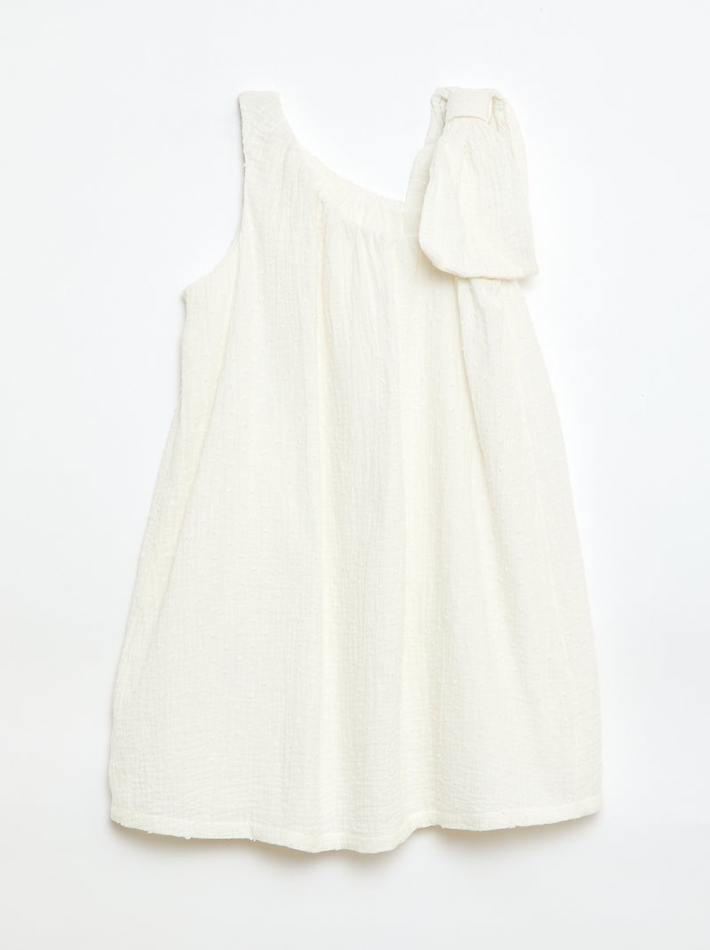 Robe corolle à bretelles unie Blanc - Kiabi