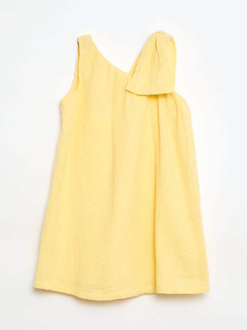 Robe corolle à bretelles unie Jaune - Kiabi