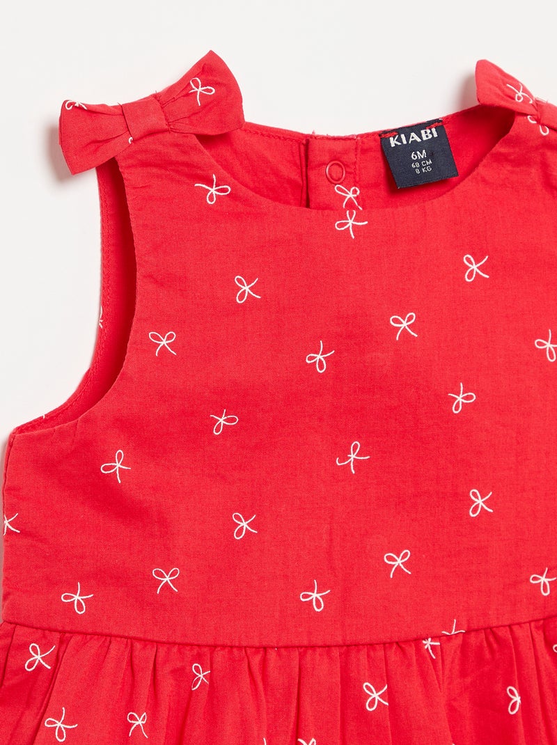 Robe coupe évasée sans manches Rouge - Kiabi