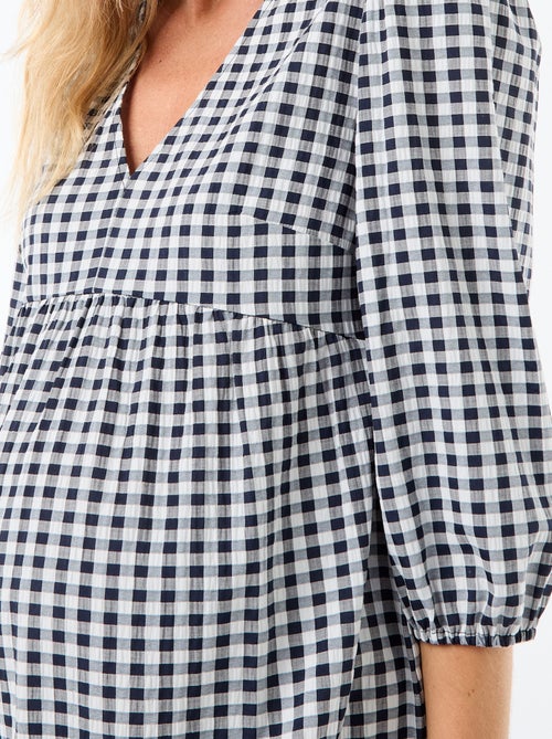 Robe courte à étage à carreaux - Kiabi