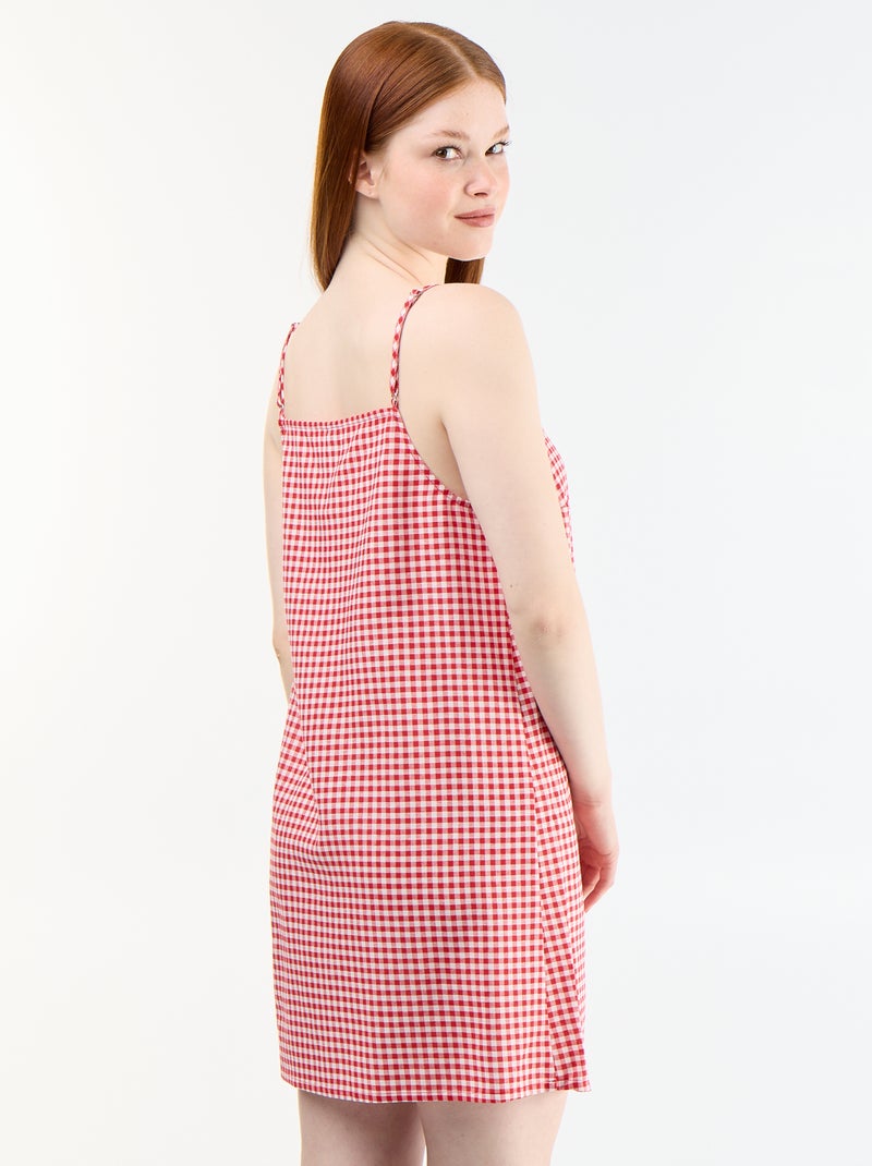 Robe courte à fines bretelles réglables Rouge - Kiabi