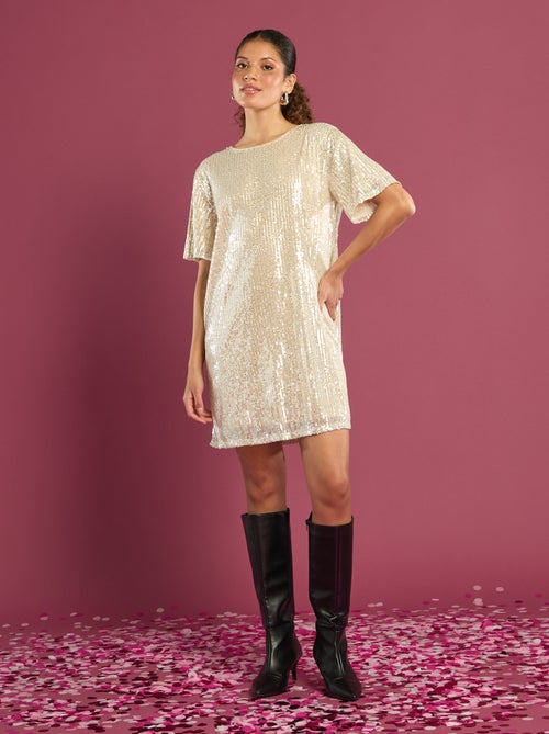 Robe courte à sequins - Kiabi
