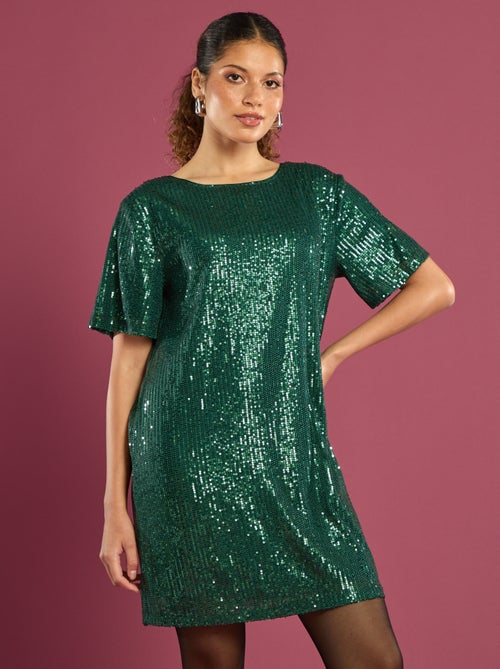 Robe courte à sequins - Kiabi