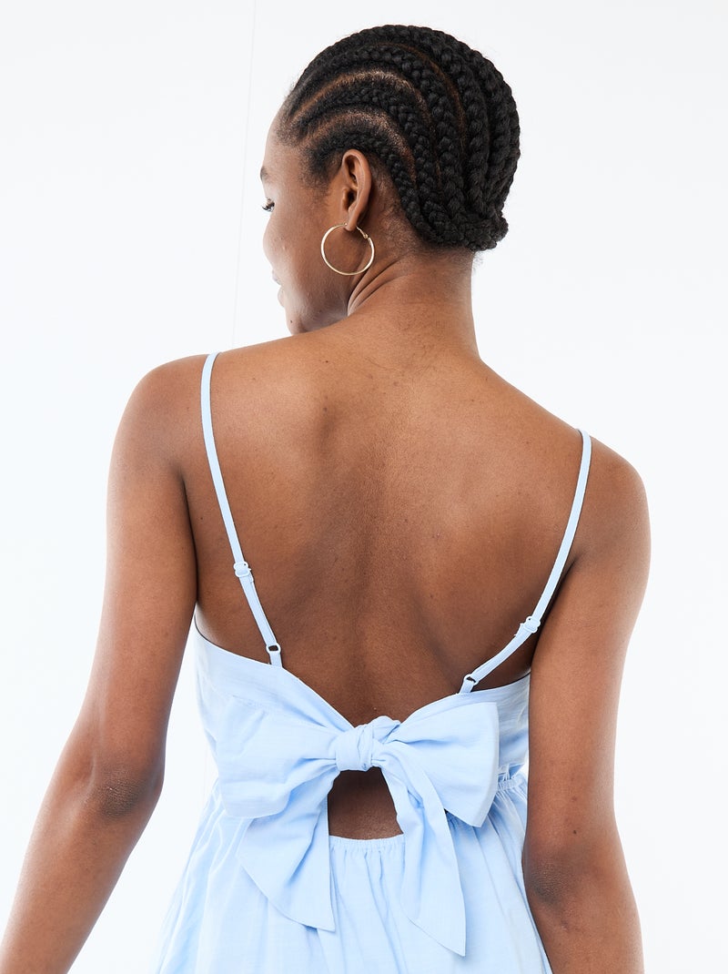 Robe courte fines bretelles Bleu - Kiabi