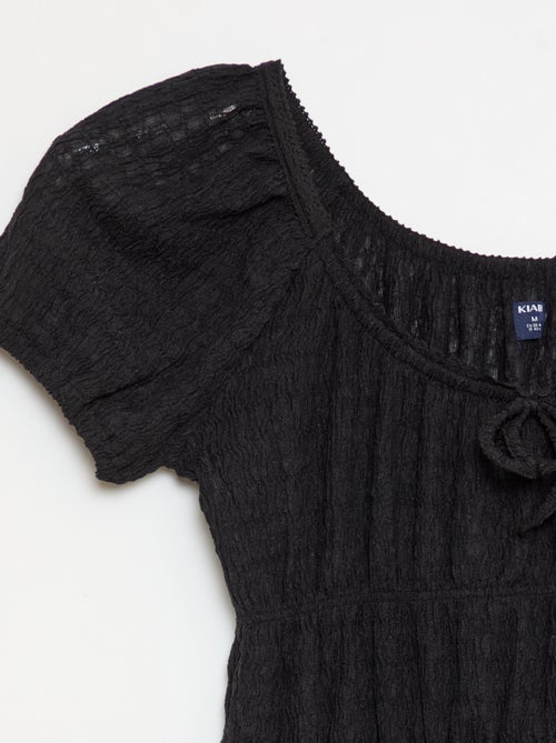 Robe courte forme ballon à manches courtes - Kiabi