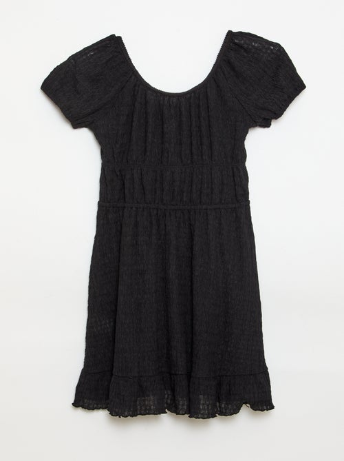 Robe courte forme ballon à manches courtes - Kiabi