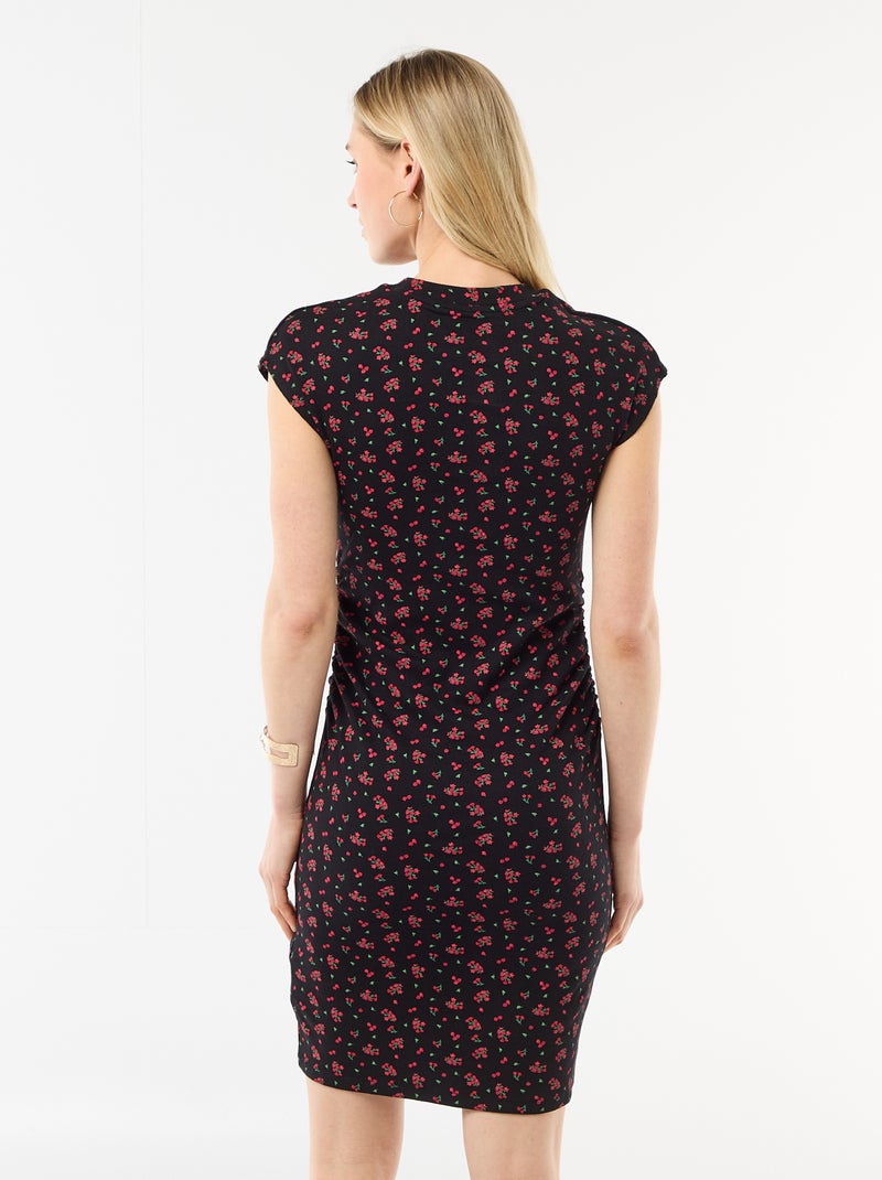 Robe courte sans manches en matière côtelée Noir - Kiabi