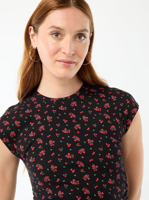 Robe courte sans manches en matière côtelée - Kiabi