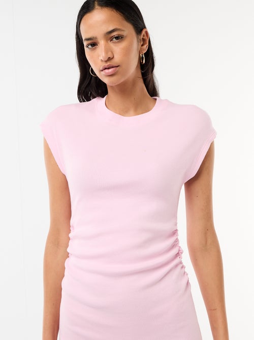 Robe courte sans manches en matière côtelée - Kiabi