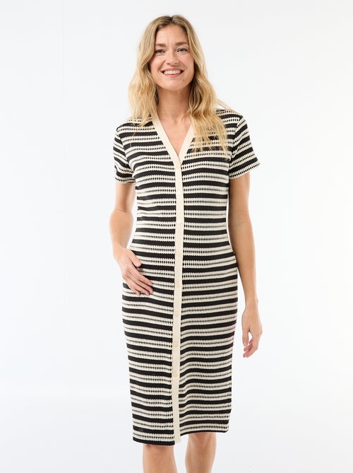 Robe d'allaitement en maille crochet - Kiabi