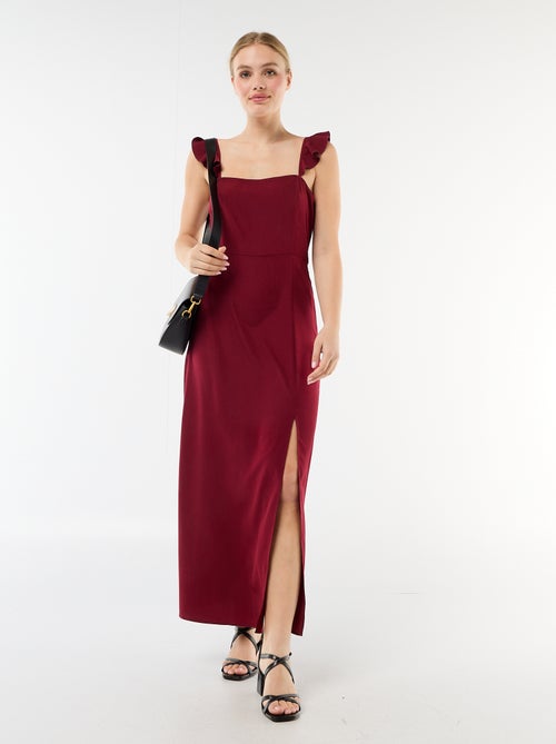 Robe de cérémonie à bretelles volantées - Kiabi