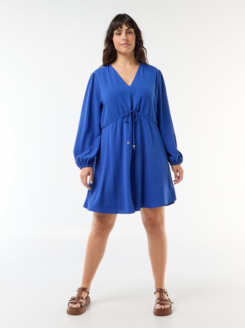 Robe de cérémonie à manches longues Bleu - Kiabi